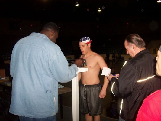 Joey at the weigh-ins