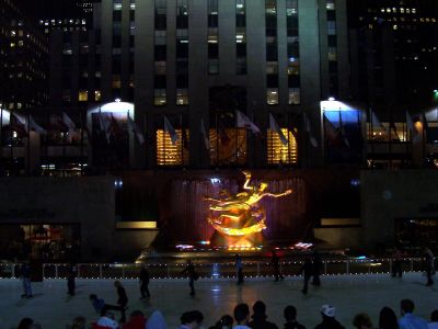 Ice skating at Rockafeller Plaza