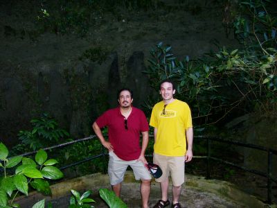 Inst. Gumina w/ KSN at the main entrance to the Caves of Camuy