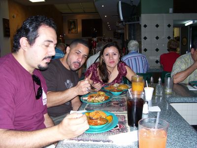 Enjoying a tasty lunch in San Juan